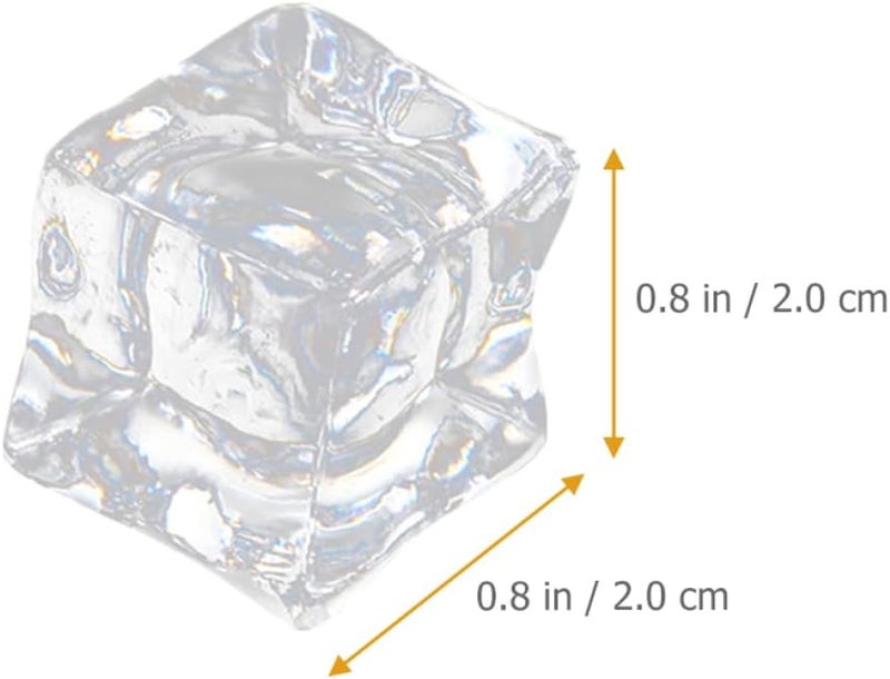 Luxshiny 60pcs Square Clear Artificial Ice Cubes For Photography Vase Fillers Wedding Decor - Image 2